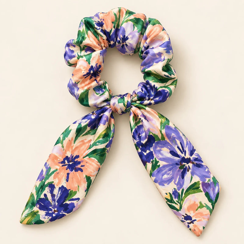 Bloom Riot bow-tie scrunchie — hero view