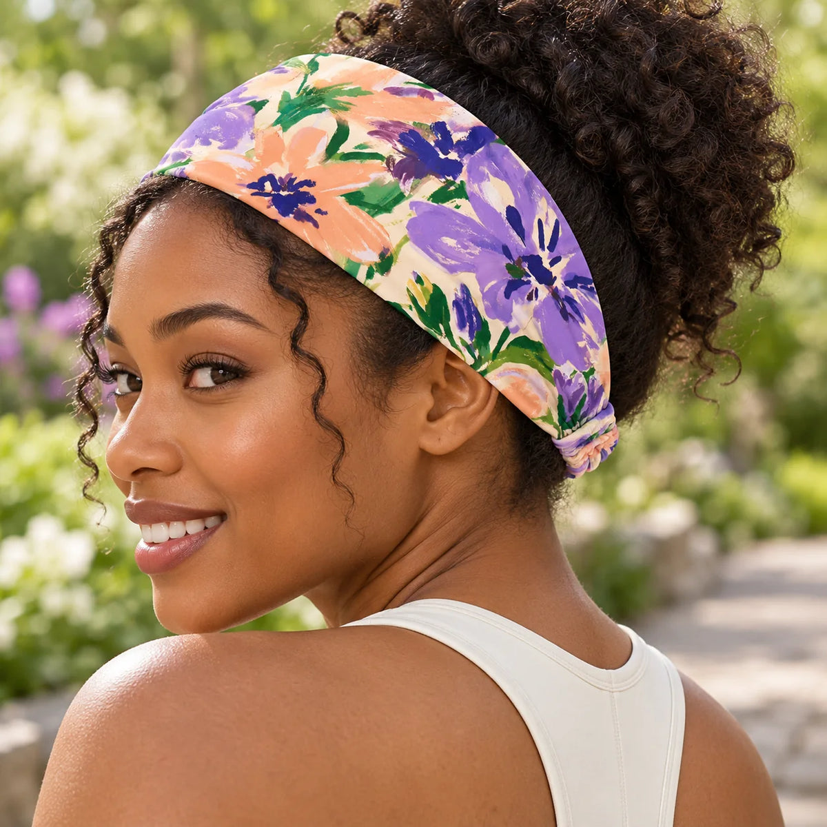 Bloom Riot headband — lifestyle view