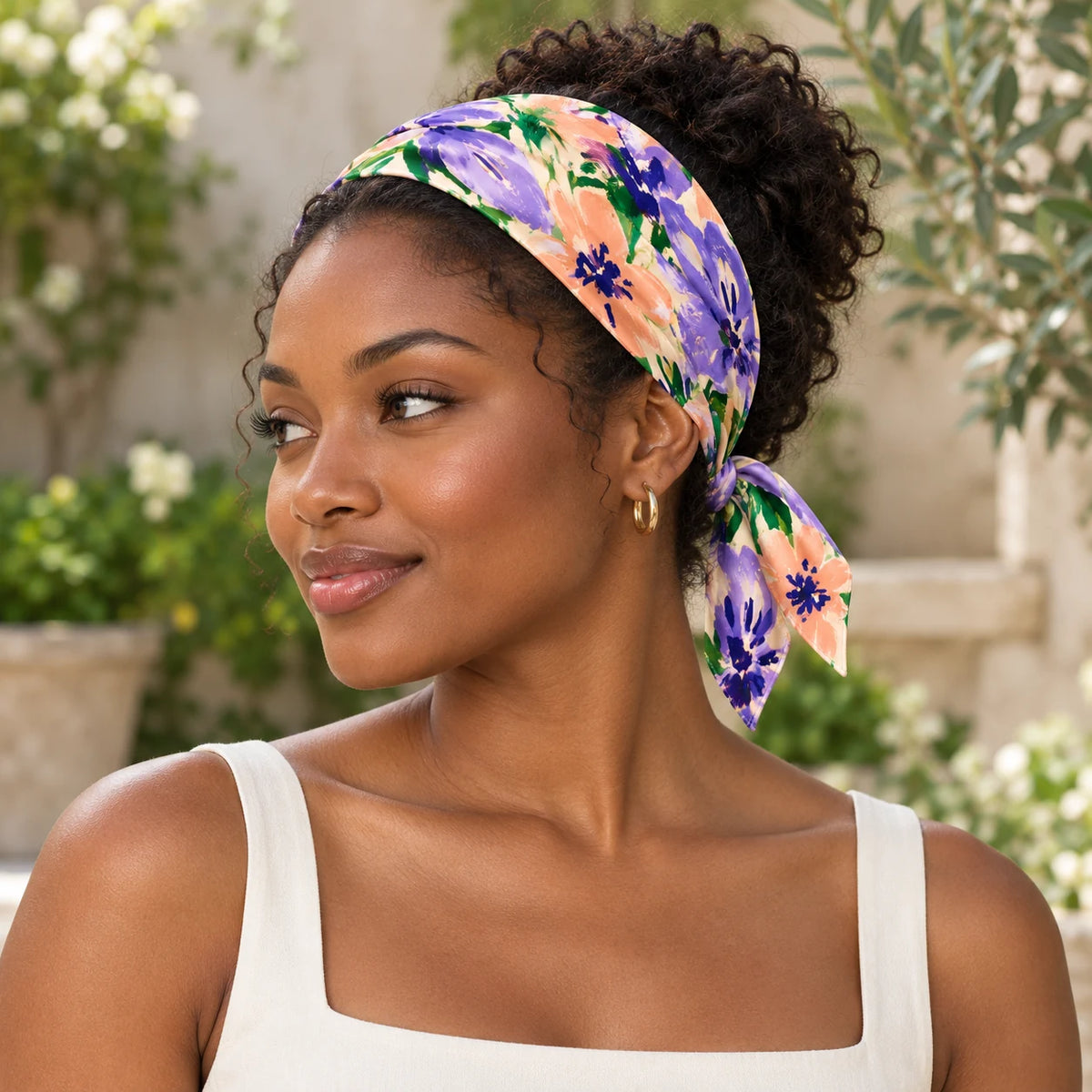 Bloom Riot scarf — lifestyle view