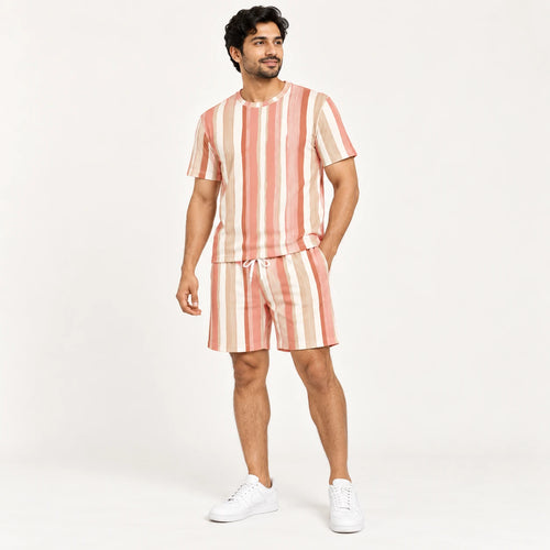Blush Drift Tee & Shorts Co-ord Set — male model, hero view
