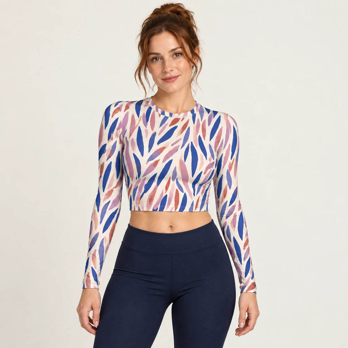Blush Pulse full sleeve crop top — female hero view