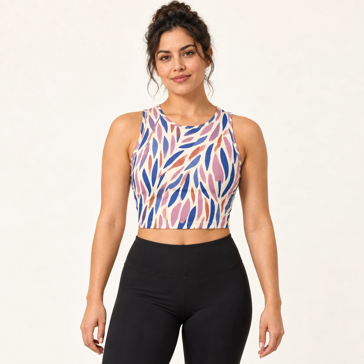 Blush Pulse sports crop top — female hero view