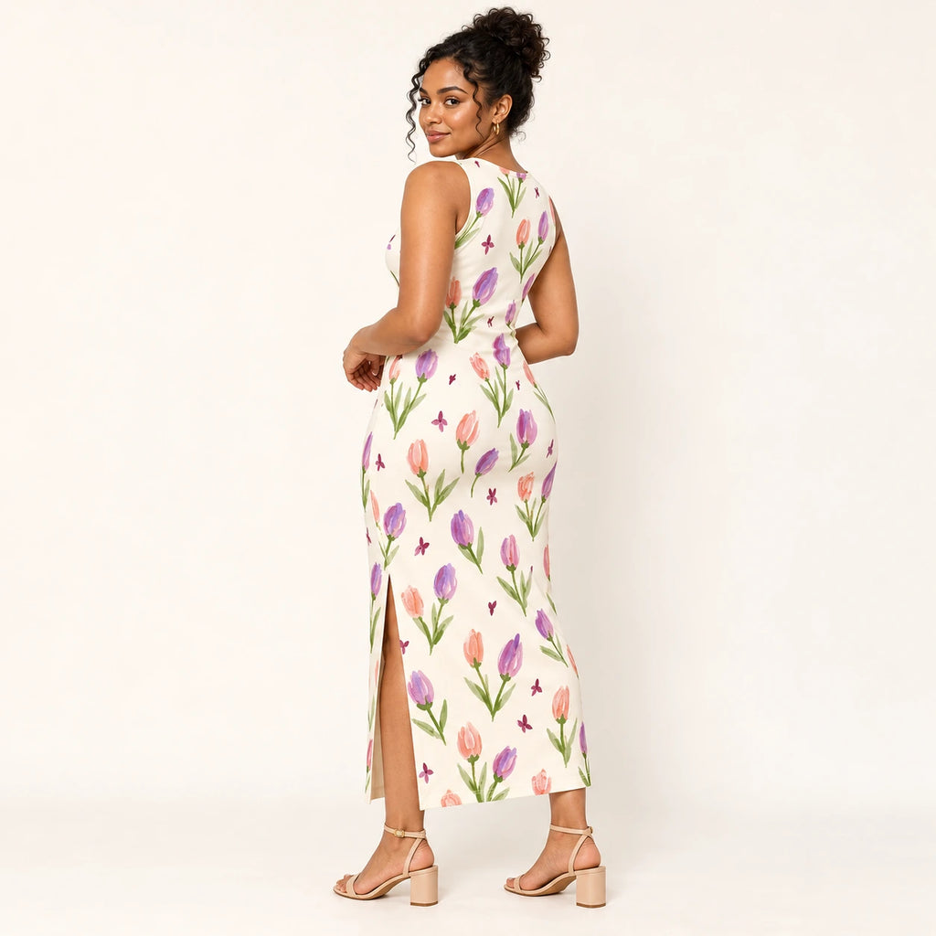 Butterfly Garden bodycon dress — rear view