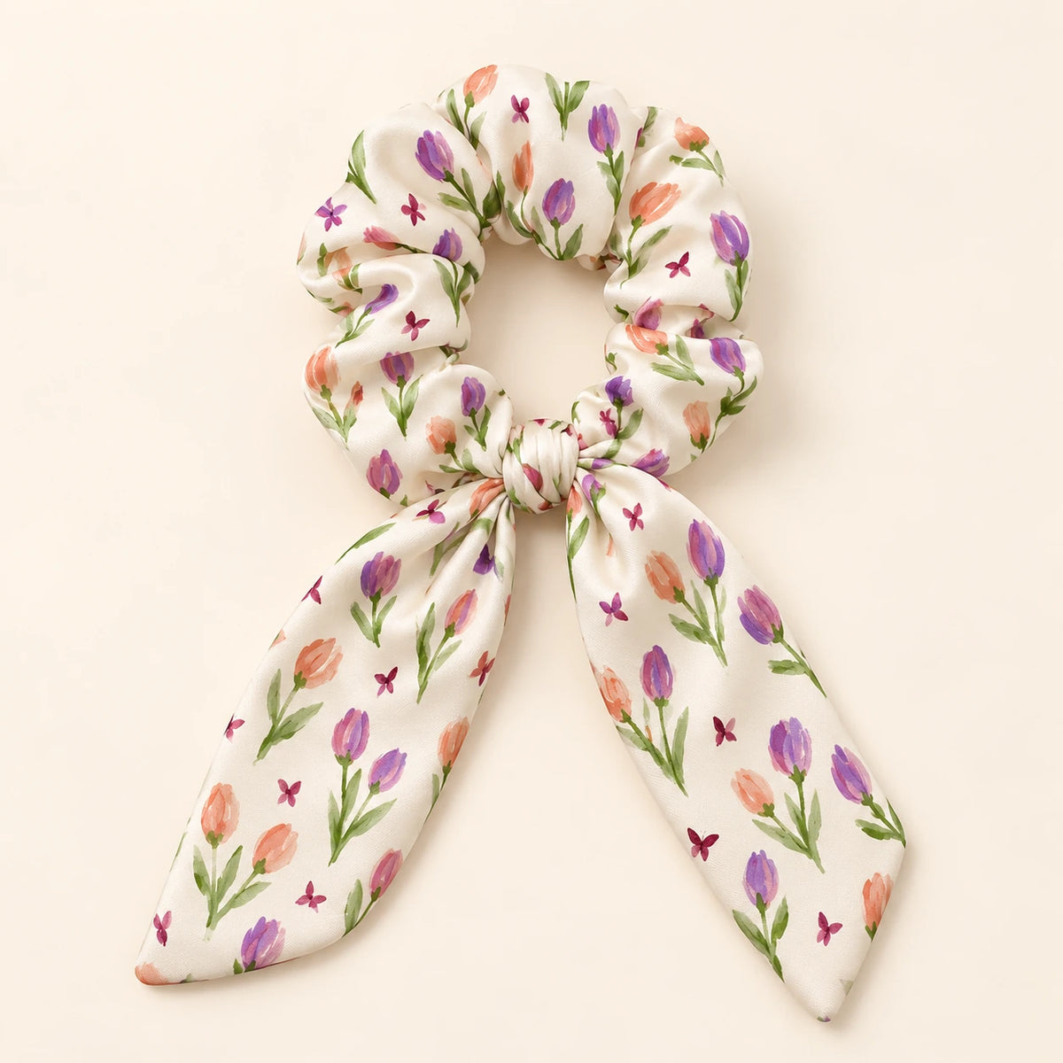 Butterfly Garden bow-tie scrunchie — hero view