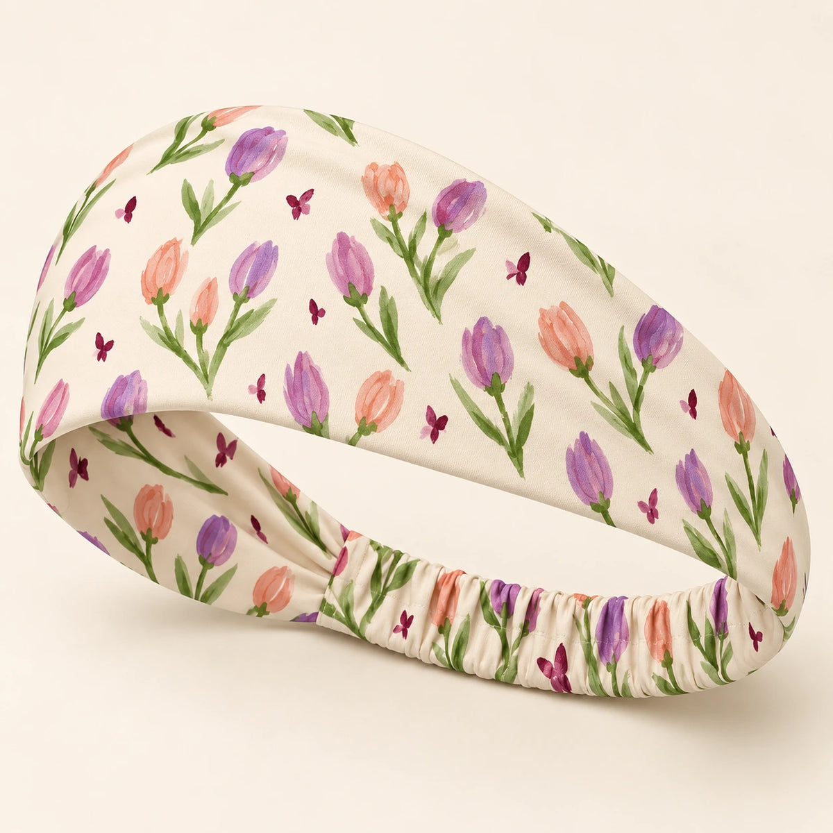 Butterfly Garden headband — detail view