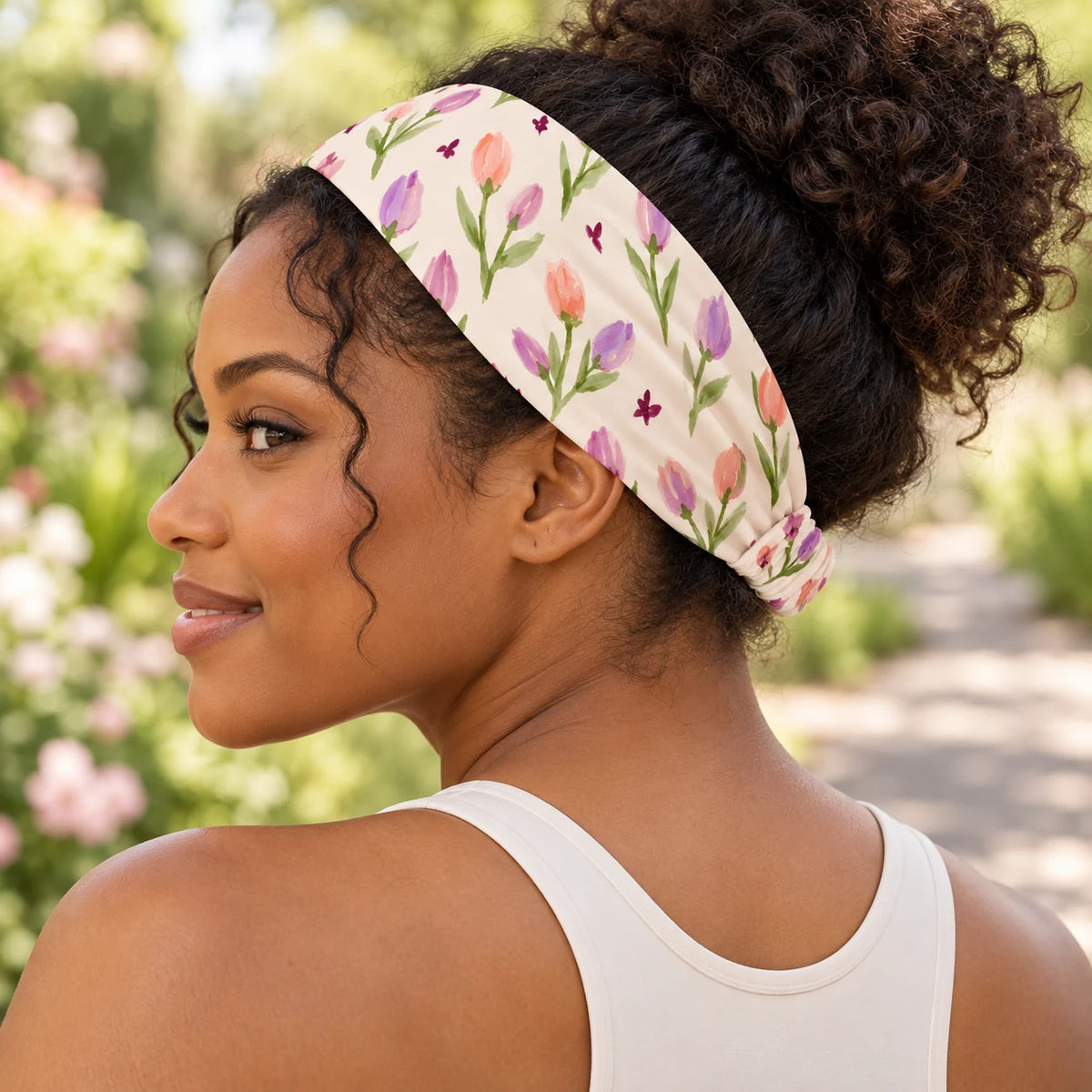 Butterfly Garden headband — lifestyle view