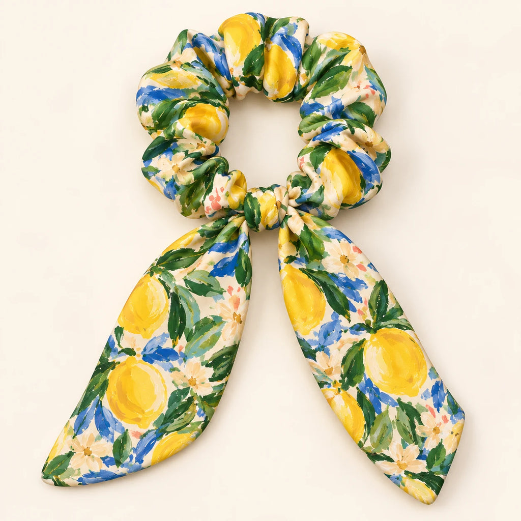 Citron Grove Bow-Tie Scrunchie — detail view