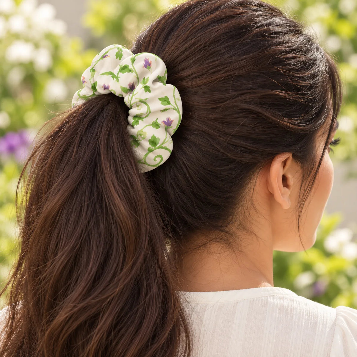 Climbing Dreams scrunchie — worn view