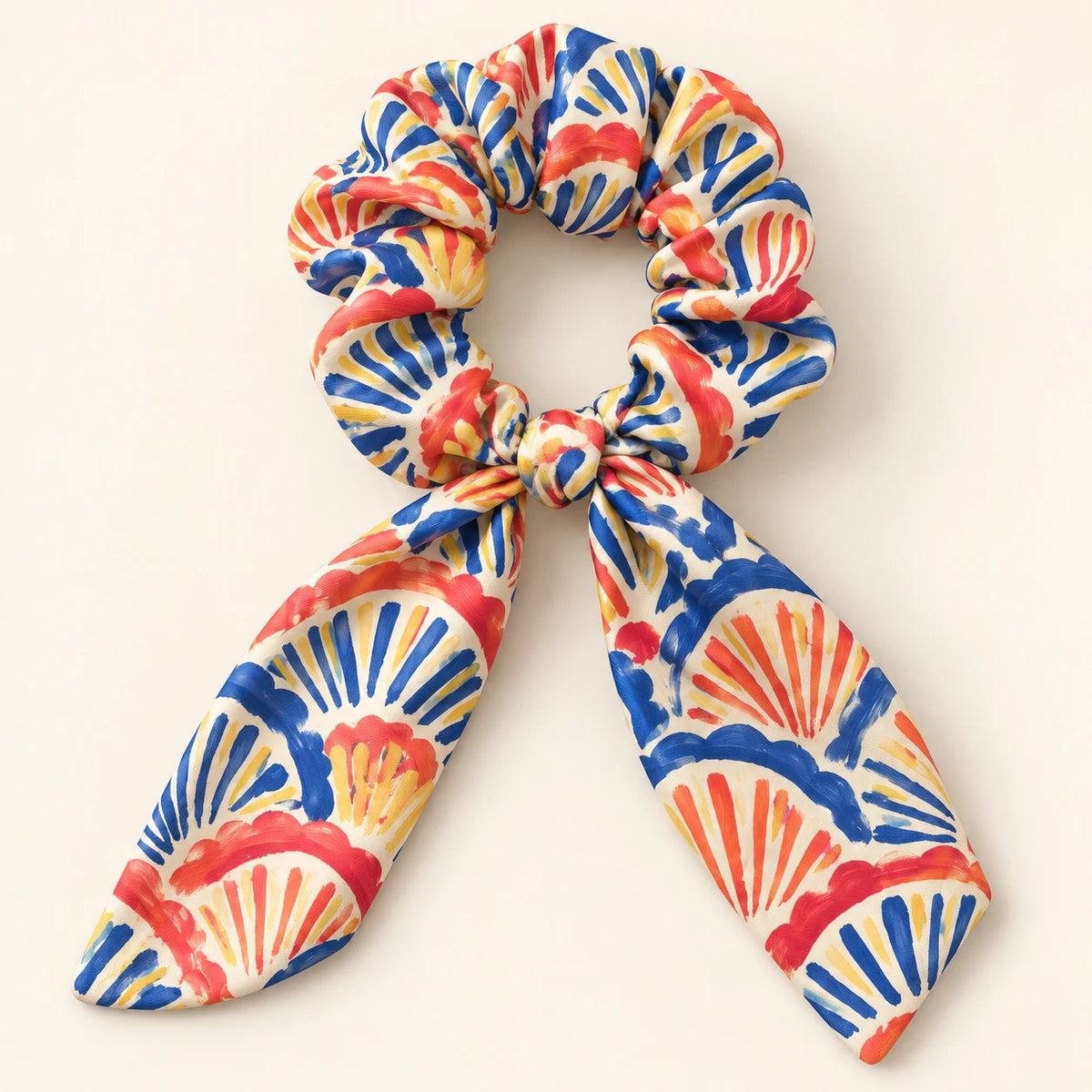 Coastal Fan Bow-Tie Scrunchie — hero view
