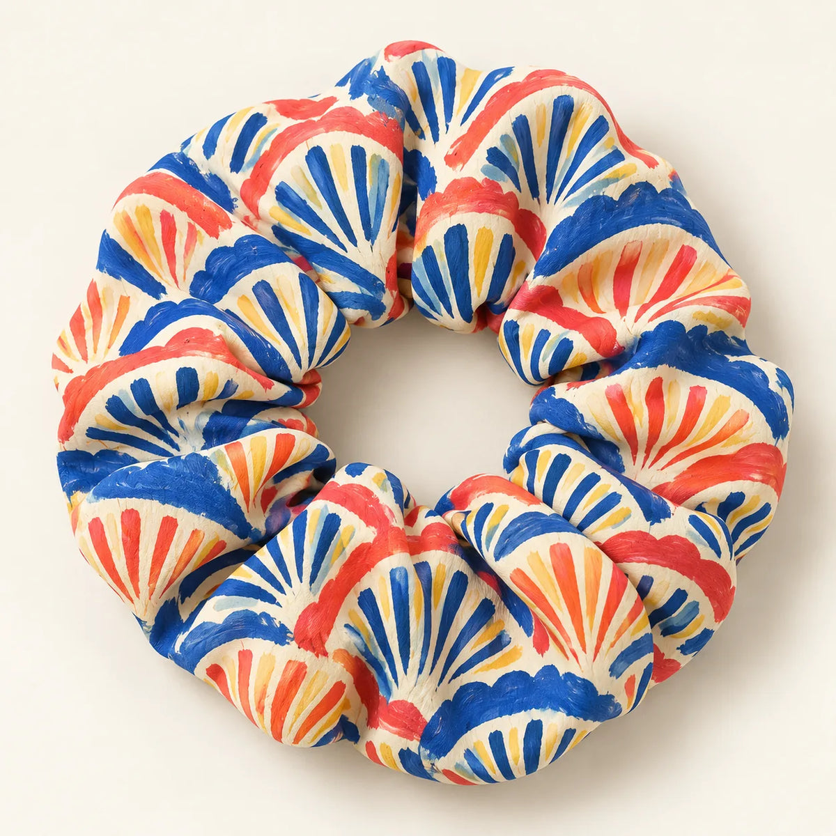 Coastal Fan Scrunchie — detail view