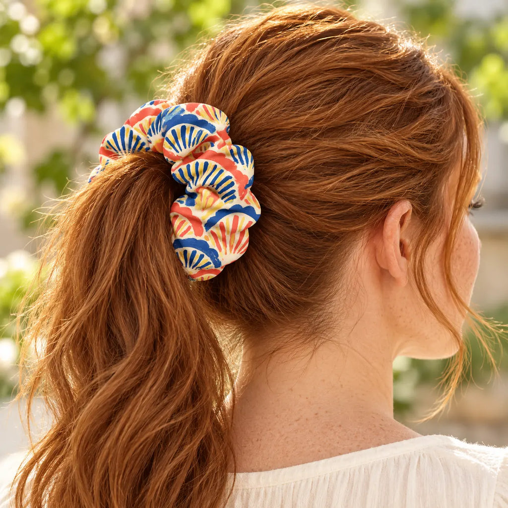 Coastal Fan Scrunchie — worn view