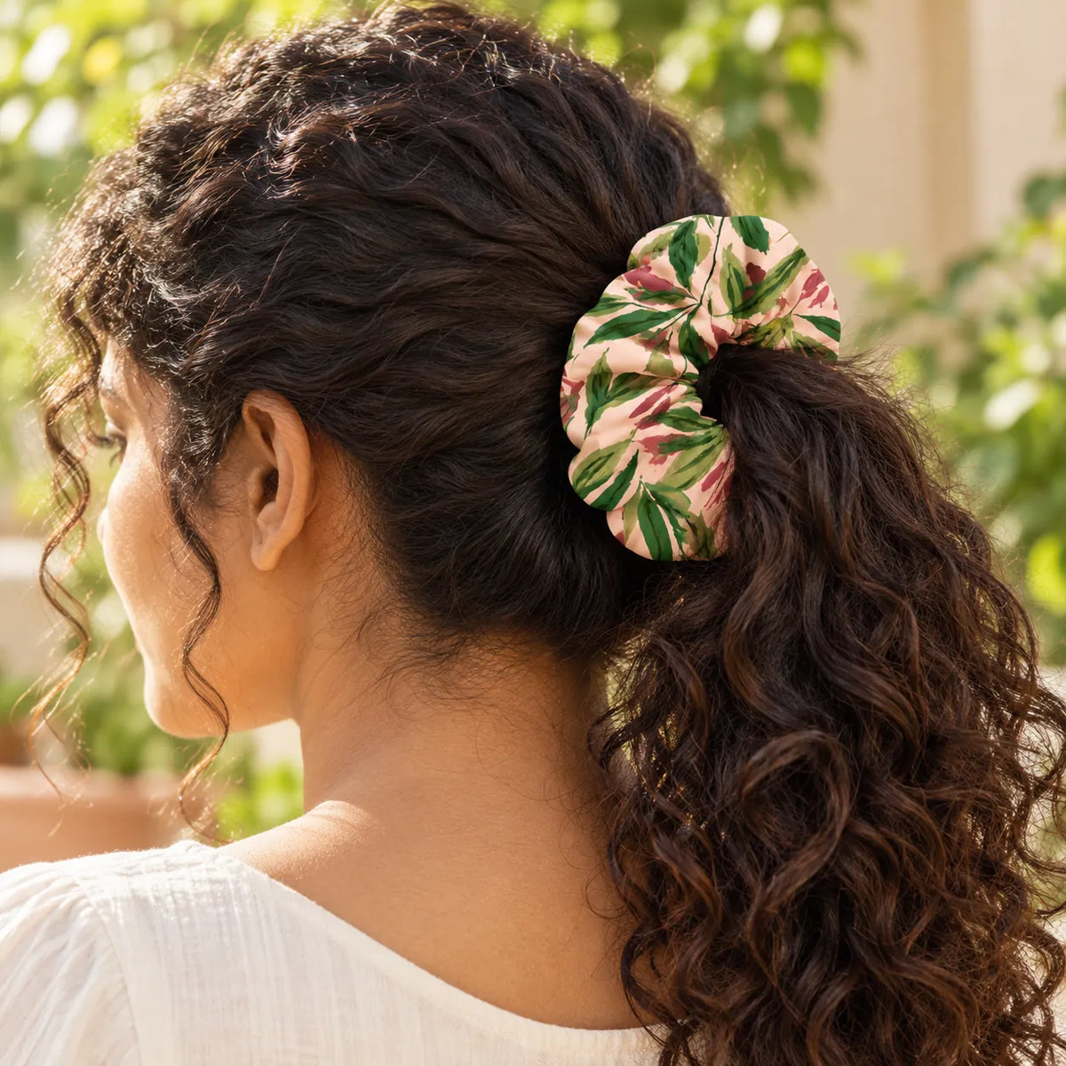 Forest Verse Scrunchie — worn view