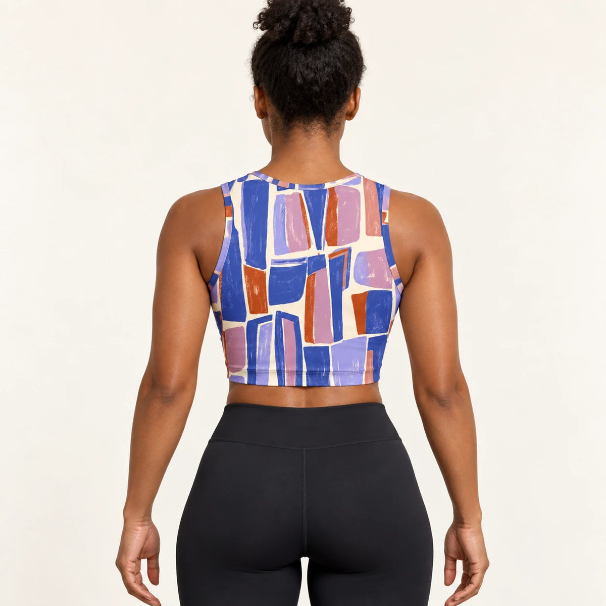 Gallery Steps sports crop top — female back view