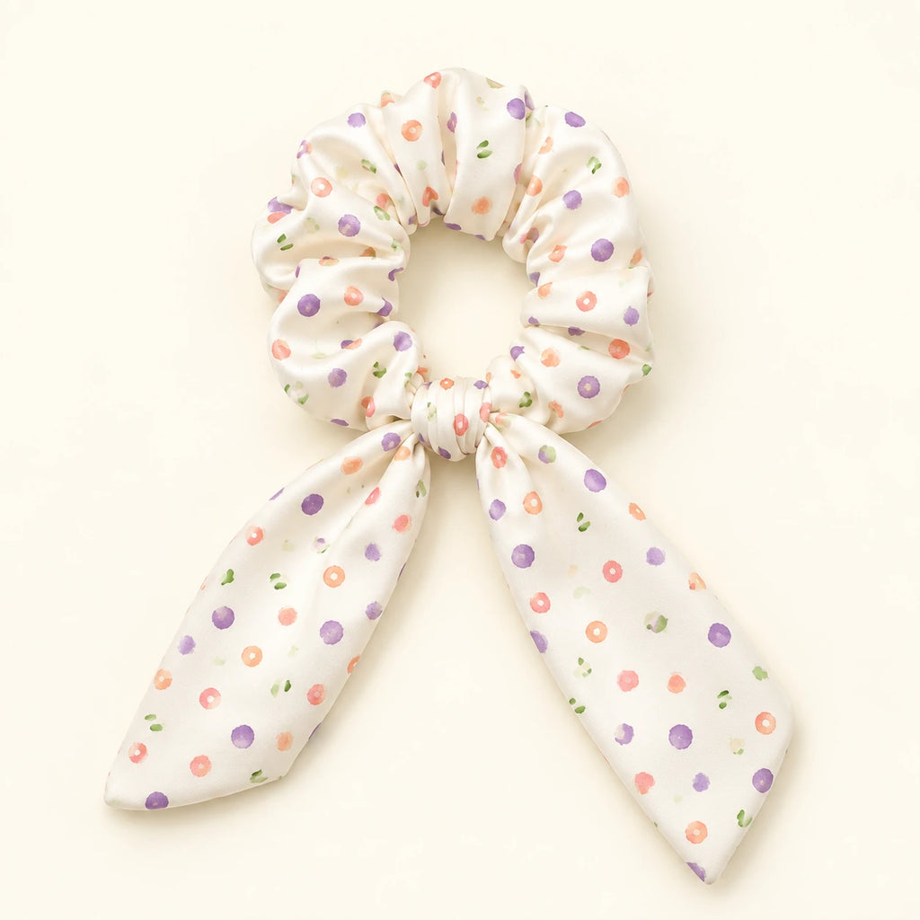 Garden Sprinkles bow-tie scrunchie — hero view
