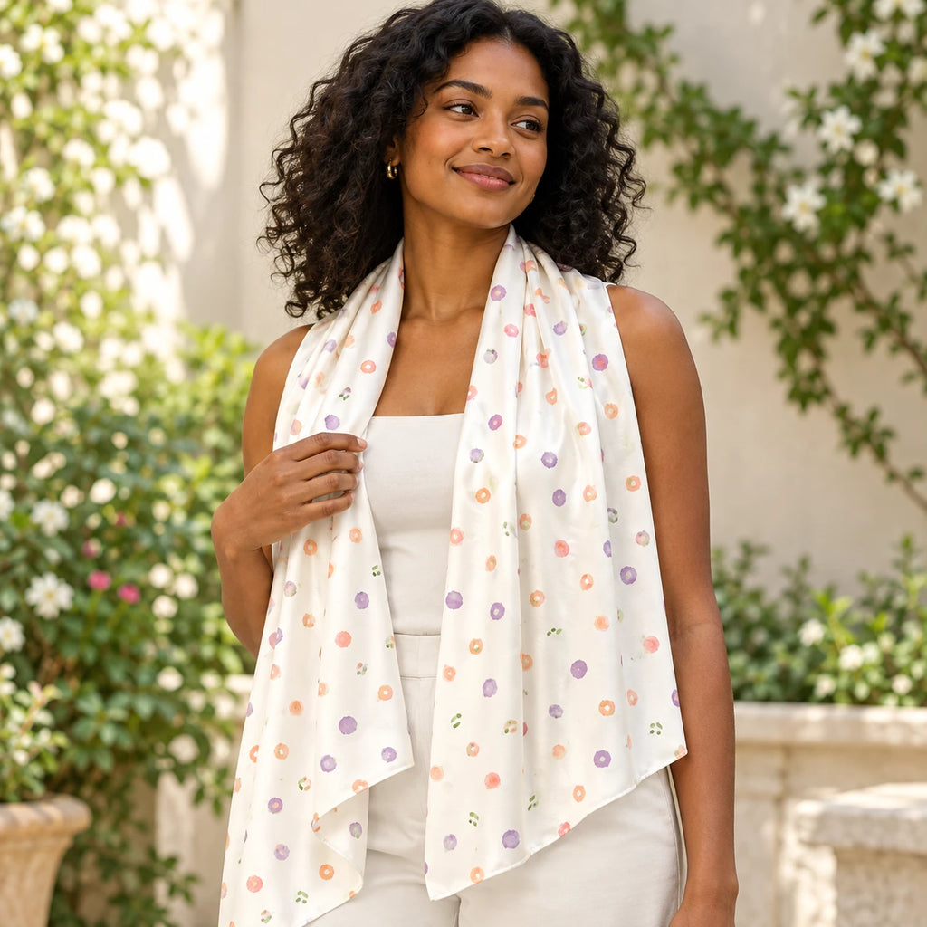 Garden Sprinkles stole — lifestyle view