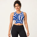 Indigo Reverie sports crop top — female hero view
