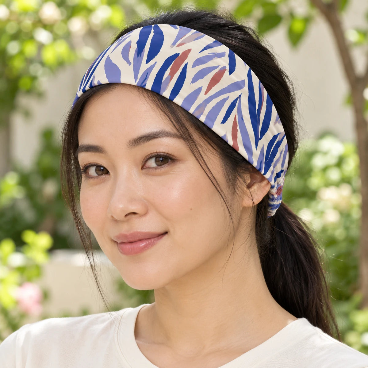 Lavender Cadence Headband — worn view