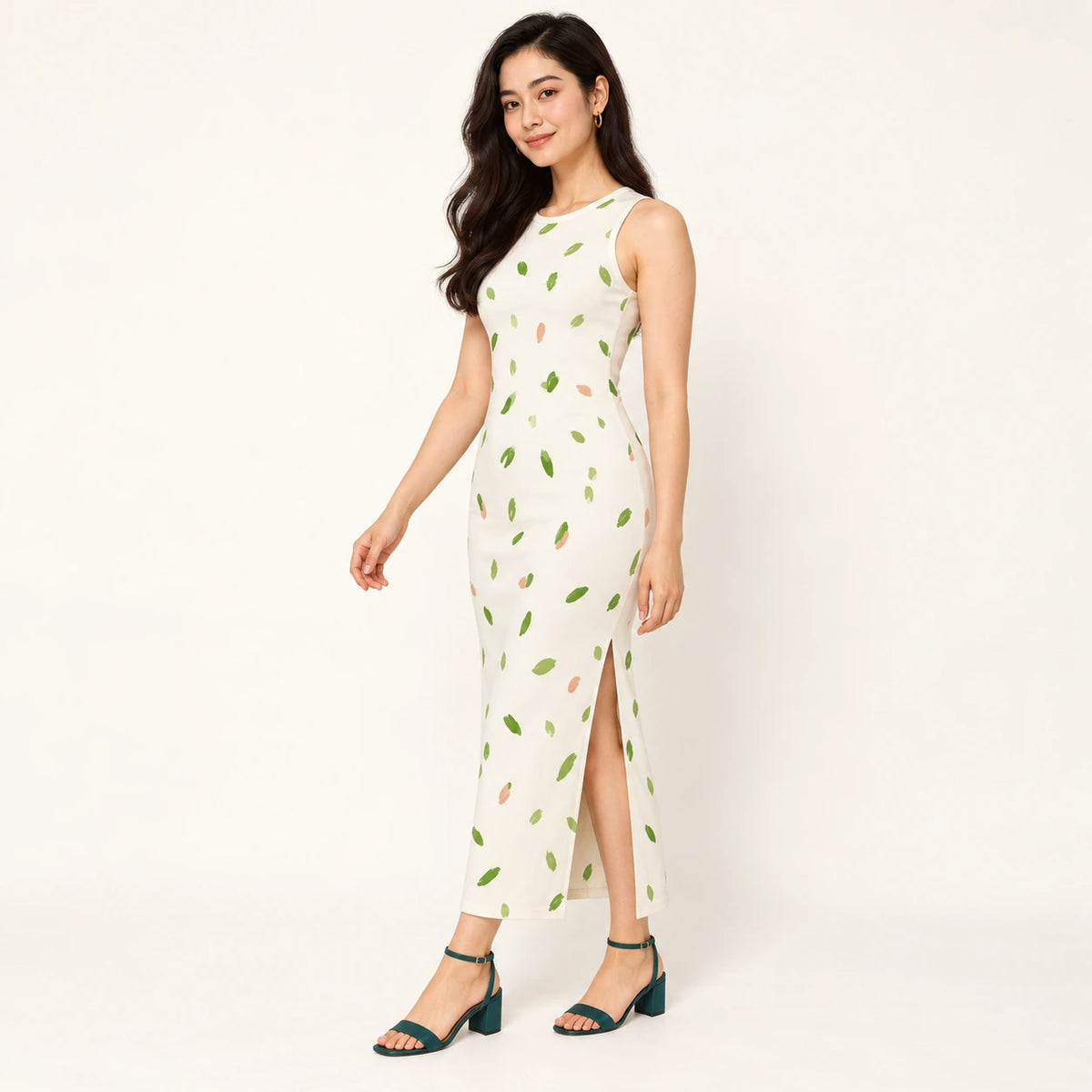 Leaf Whispers bodycon dress — hero view