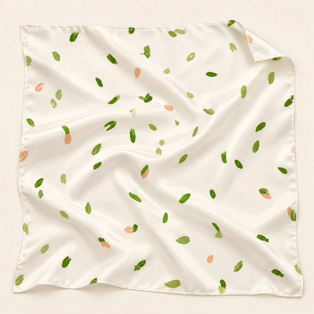 Leaf Whispers scarf — detail view