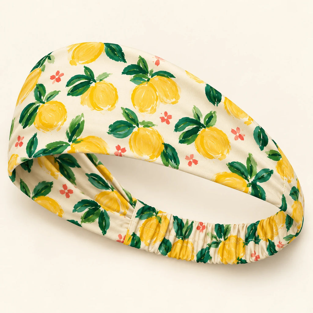 Lemon Picnic headband — detail view
