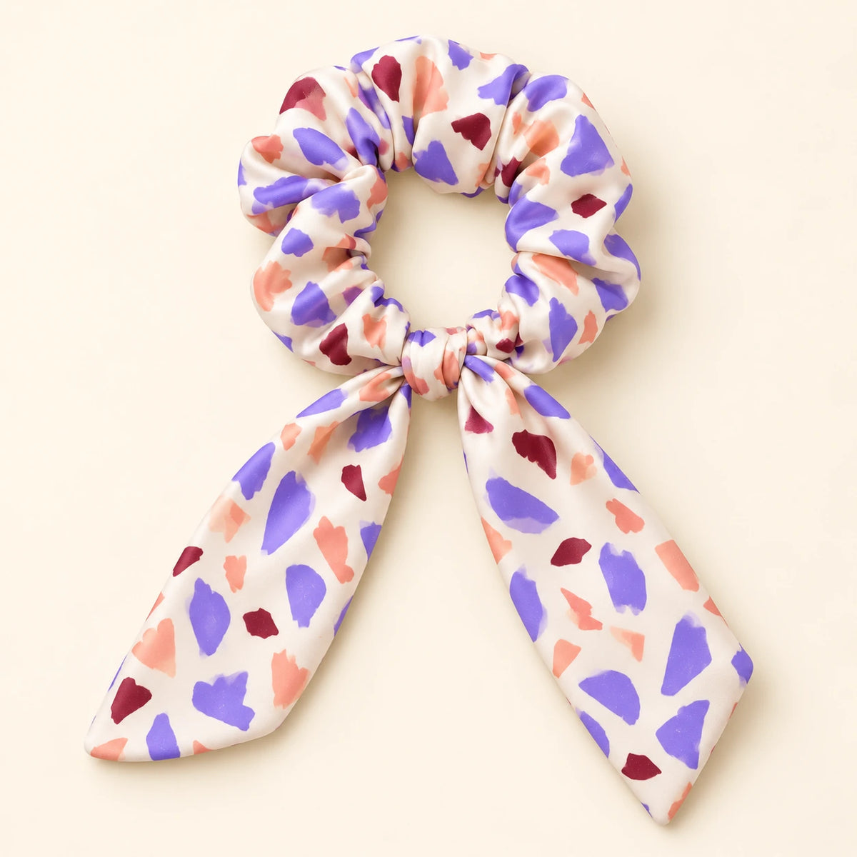 Lilac Terrazzo bow-tie scrunchie — hero view