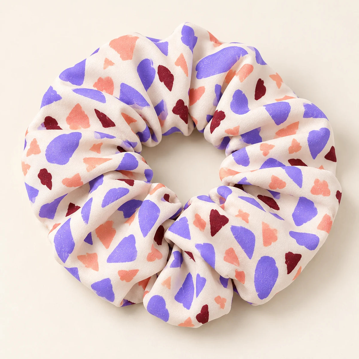 Lilac Terrazzo scrunchie — detail view
