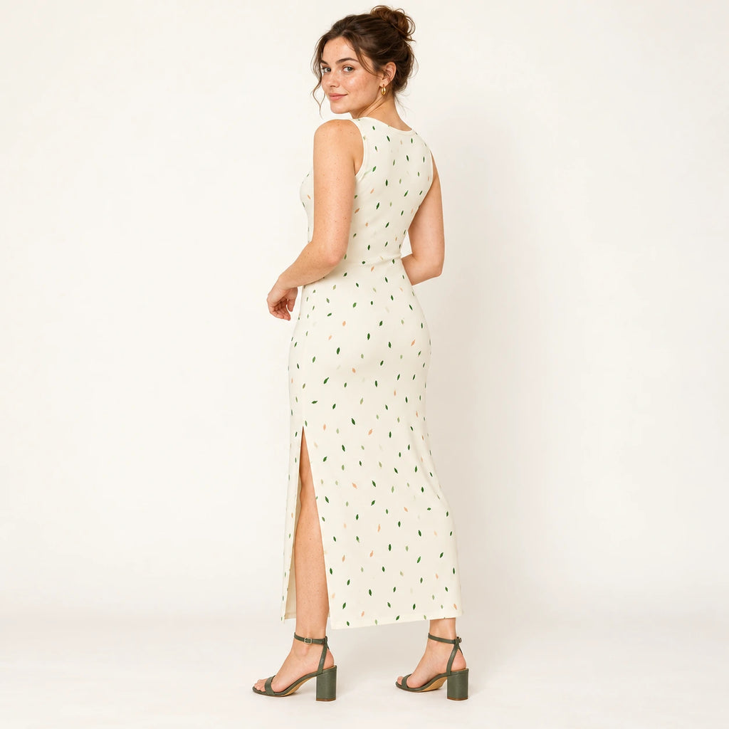 Meadow Dust bodycon dress — rear view