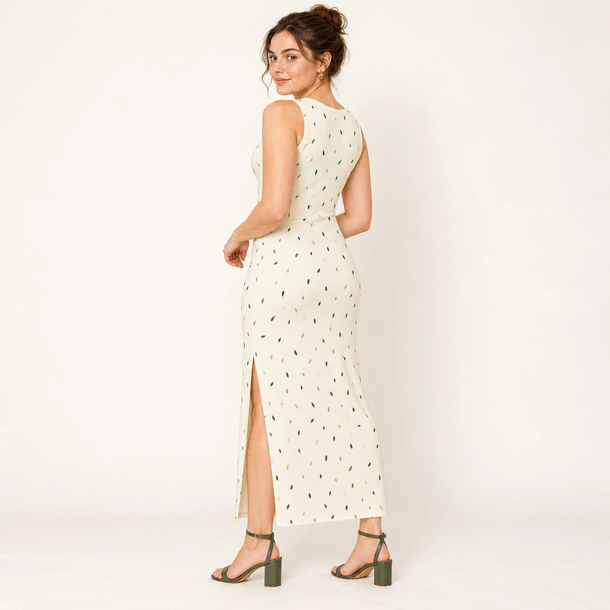 Meadow Dust bodycon dress — rear view