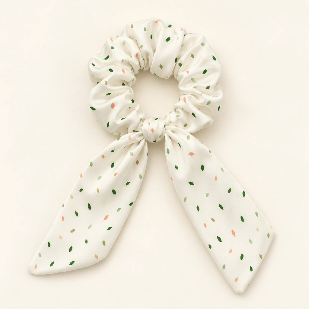 Meadow Dust bow-tie scrunchie — hero view