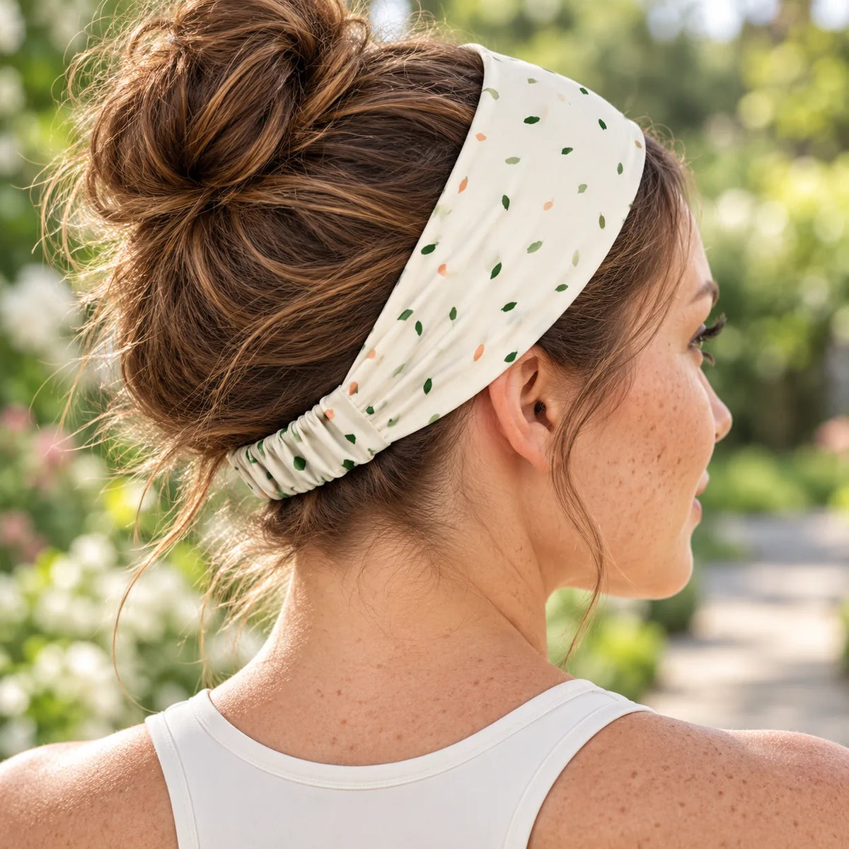 Meadow Dust headband — lifestyle view