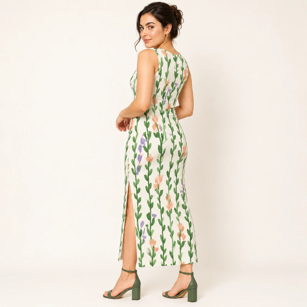 Meadow Trails bodycon dress — rear view