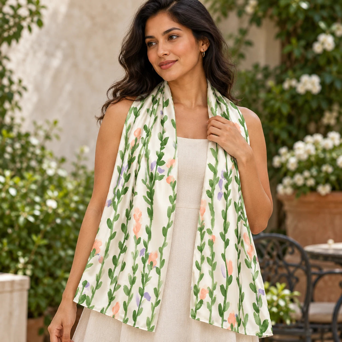 Meadow Trails stole — lifestyle view