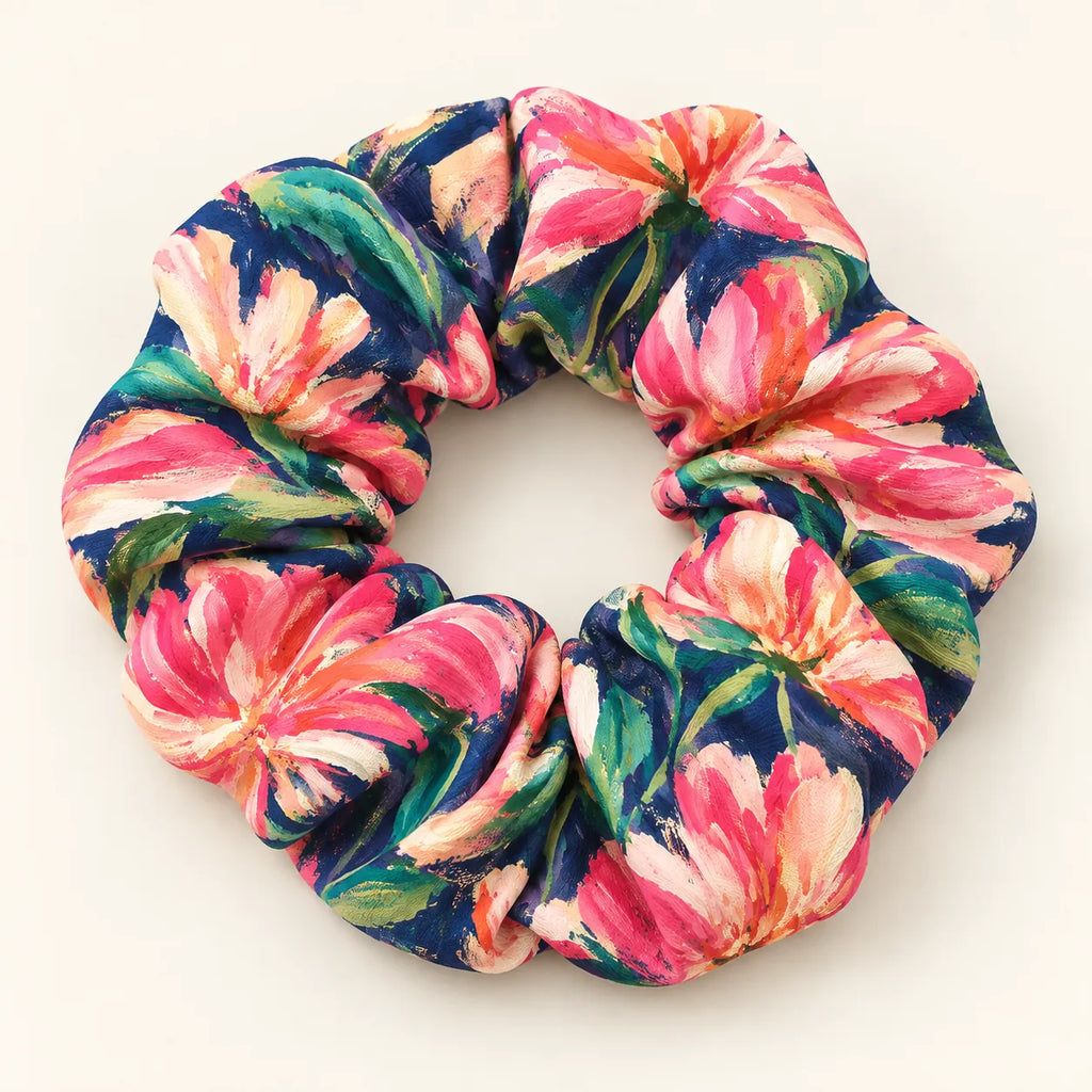 Midnight Magnolia Scrunchie — detail view