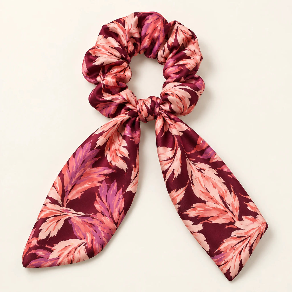 Mulberry Plumes Bow-Tie Scrunchie — hero view