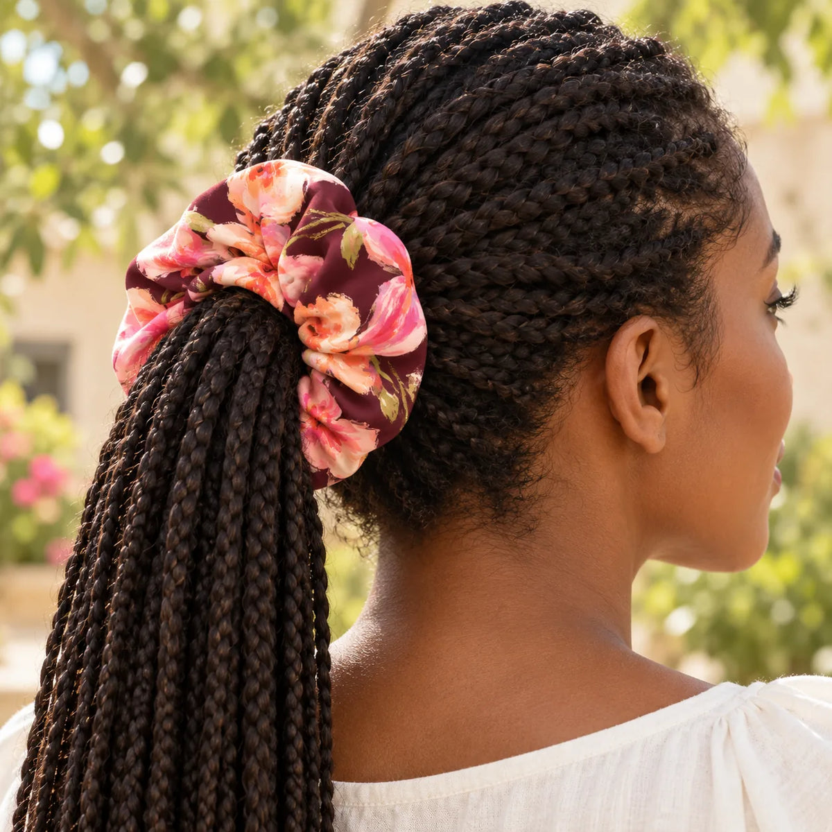 Orchid Afterglow Scrunchie — worn view