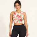 Peony Pages sports crop top — female hero view