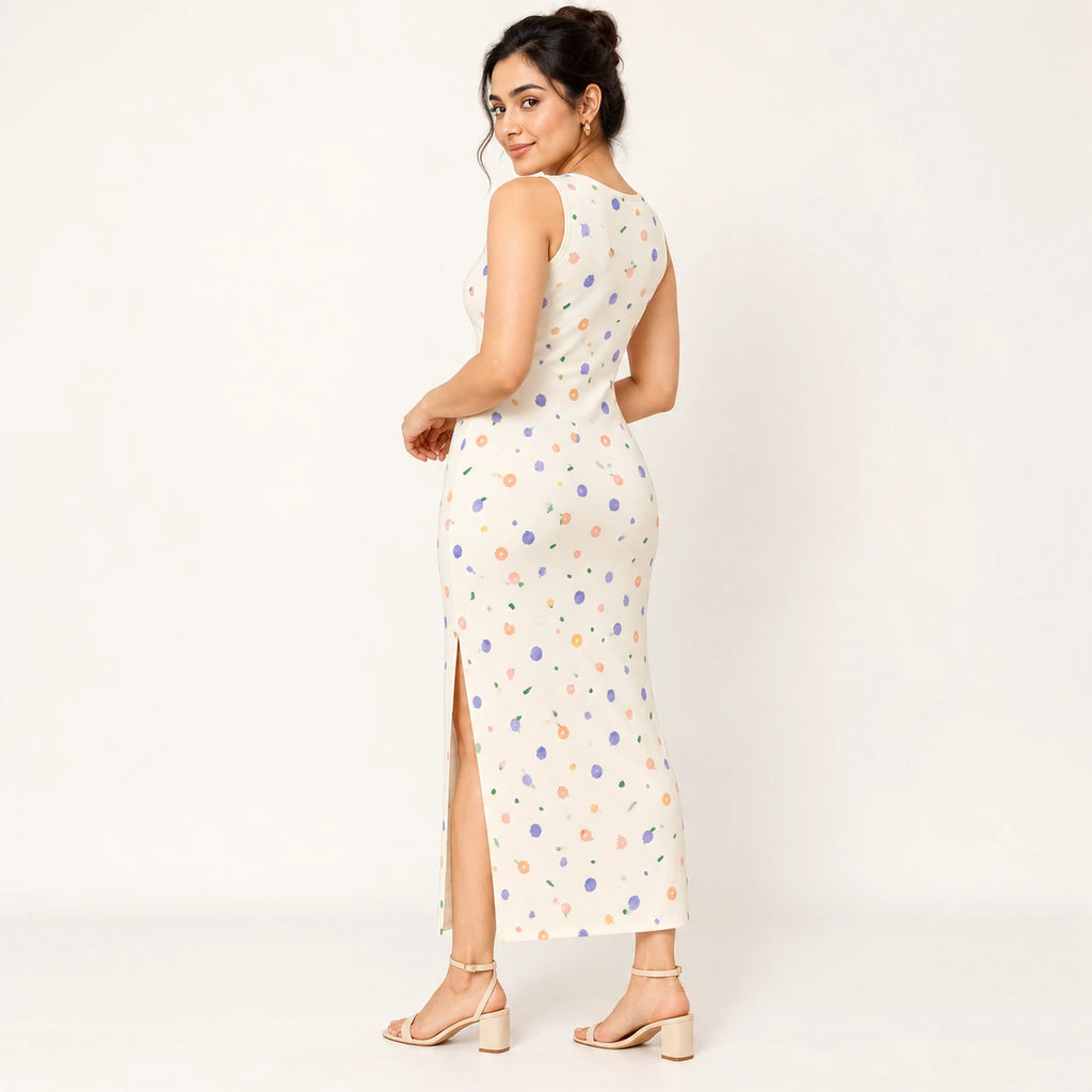 Petal Confetti bodycon dress — rear view