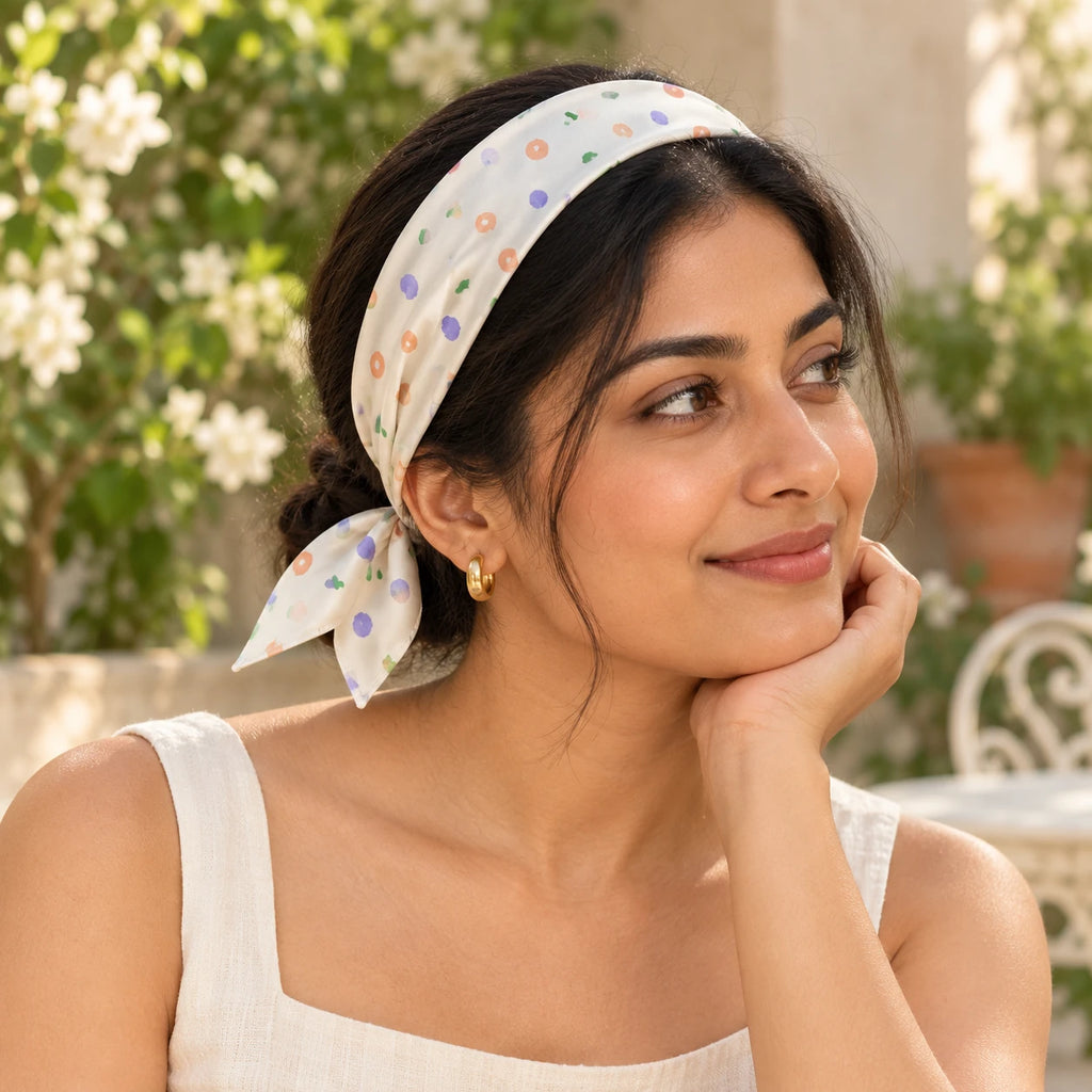 Petal Confetti scarf — lifestyle view