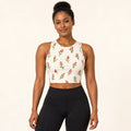 Petal Postscript sports crop top — female hero view
