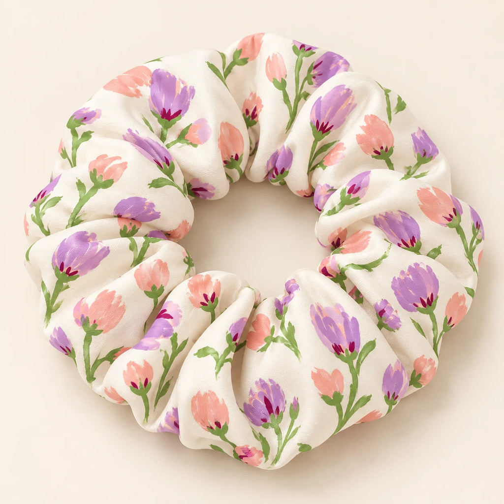 Petal Waltz scrunchie — detail view