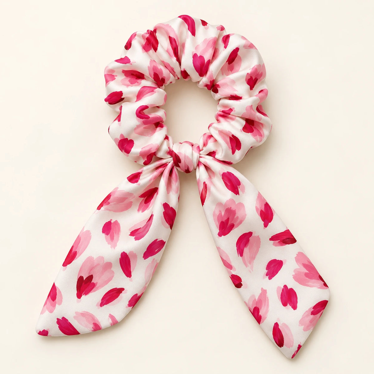 Pink Punctuation Bow-Tie Scrunchie — hero view