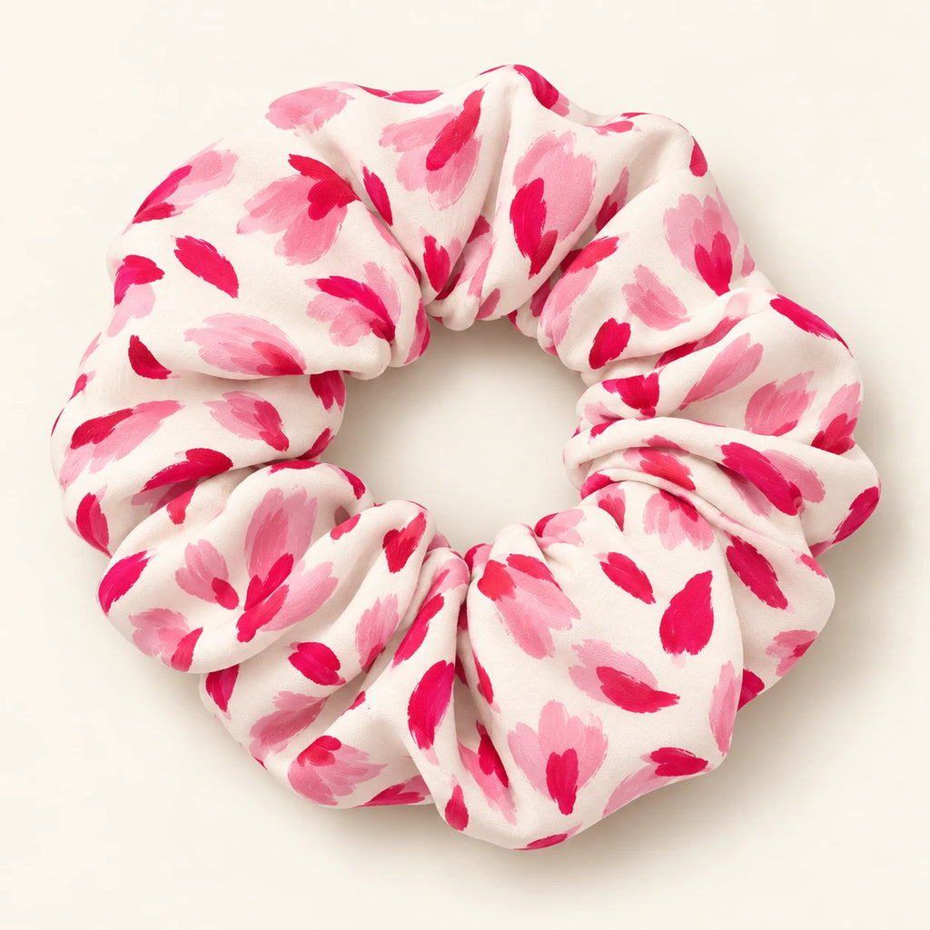 Pink Punctuation Scrunchie — detail view