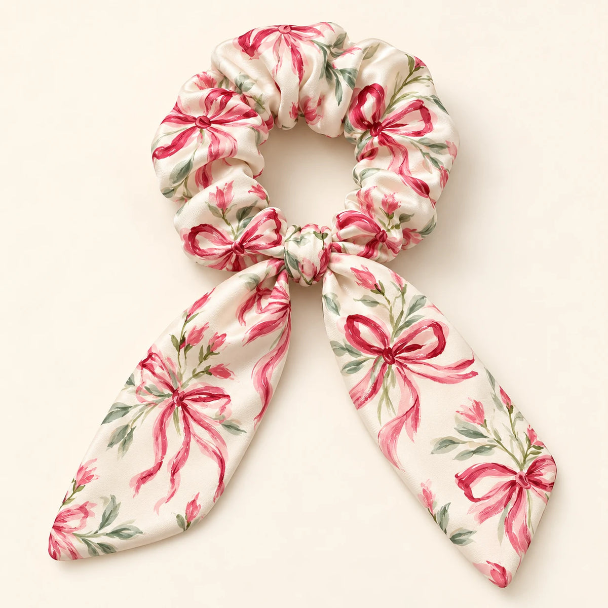Ribbon Letters Bow-Tie Scrunchie — hero view