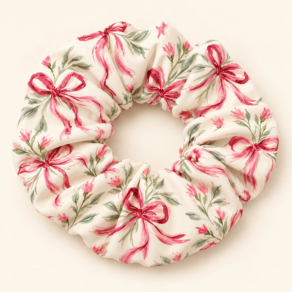 Ribbon Letters Scrunchie — detail view