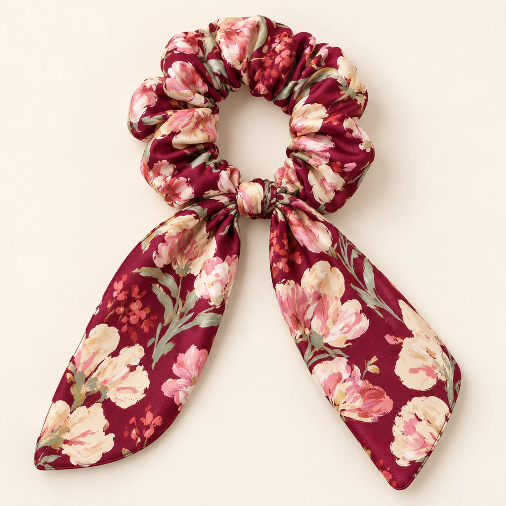 Rose Correspondence Bow-Tie Scrunchie — detail view