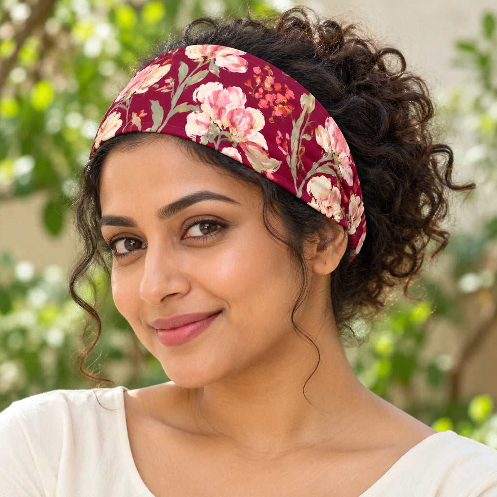 Rose Correspondence Headband — worn view