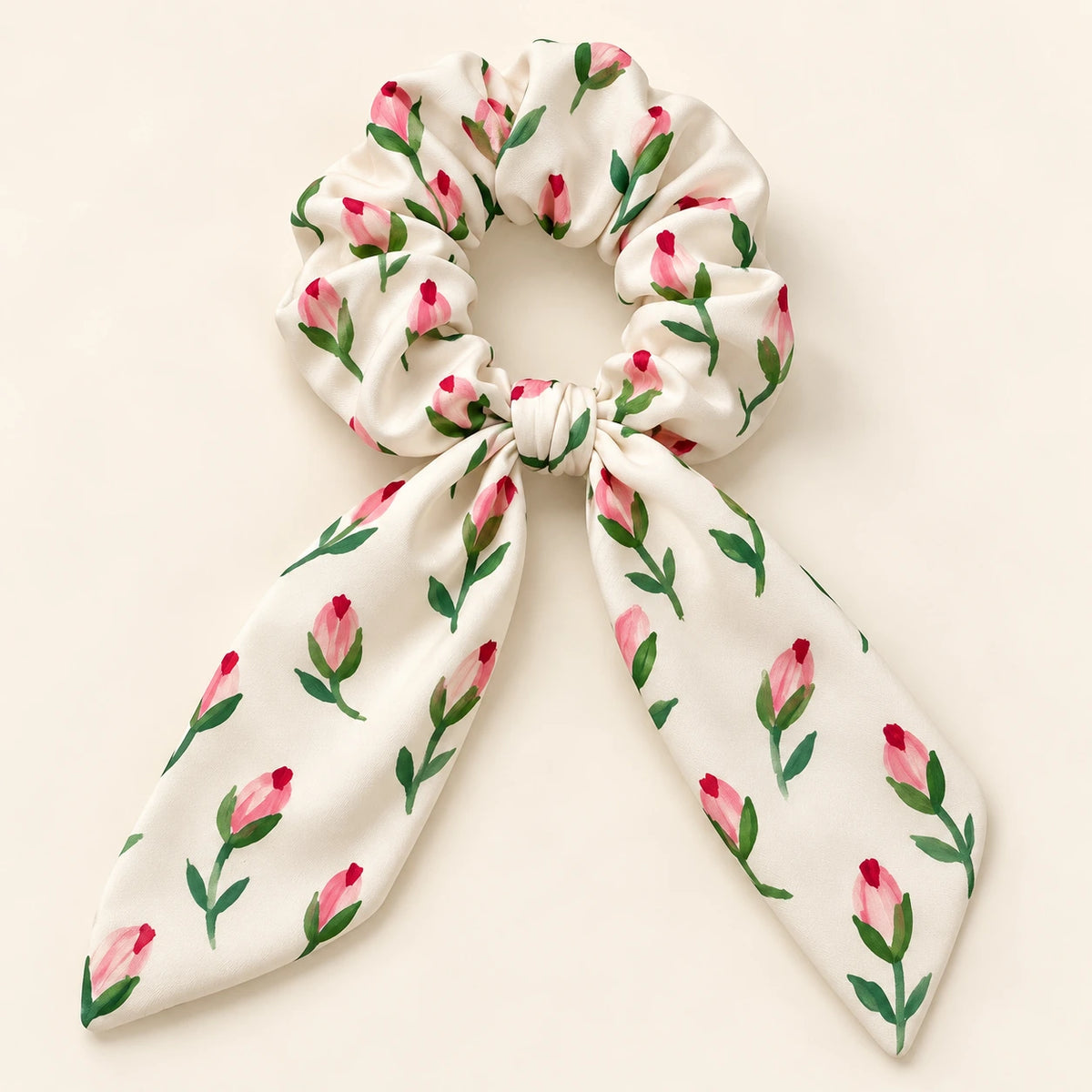 Rosebud Notes Bow-Tie Scrunchie — hero view