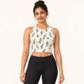 Rosebud Notes sports crop top — female hero view