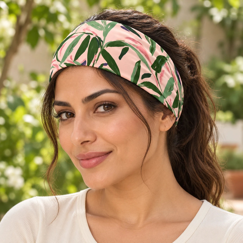 Sage Silhouette Headband — worn view