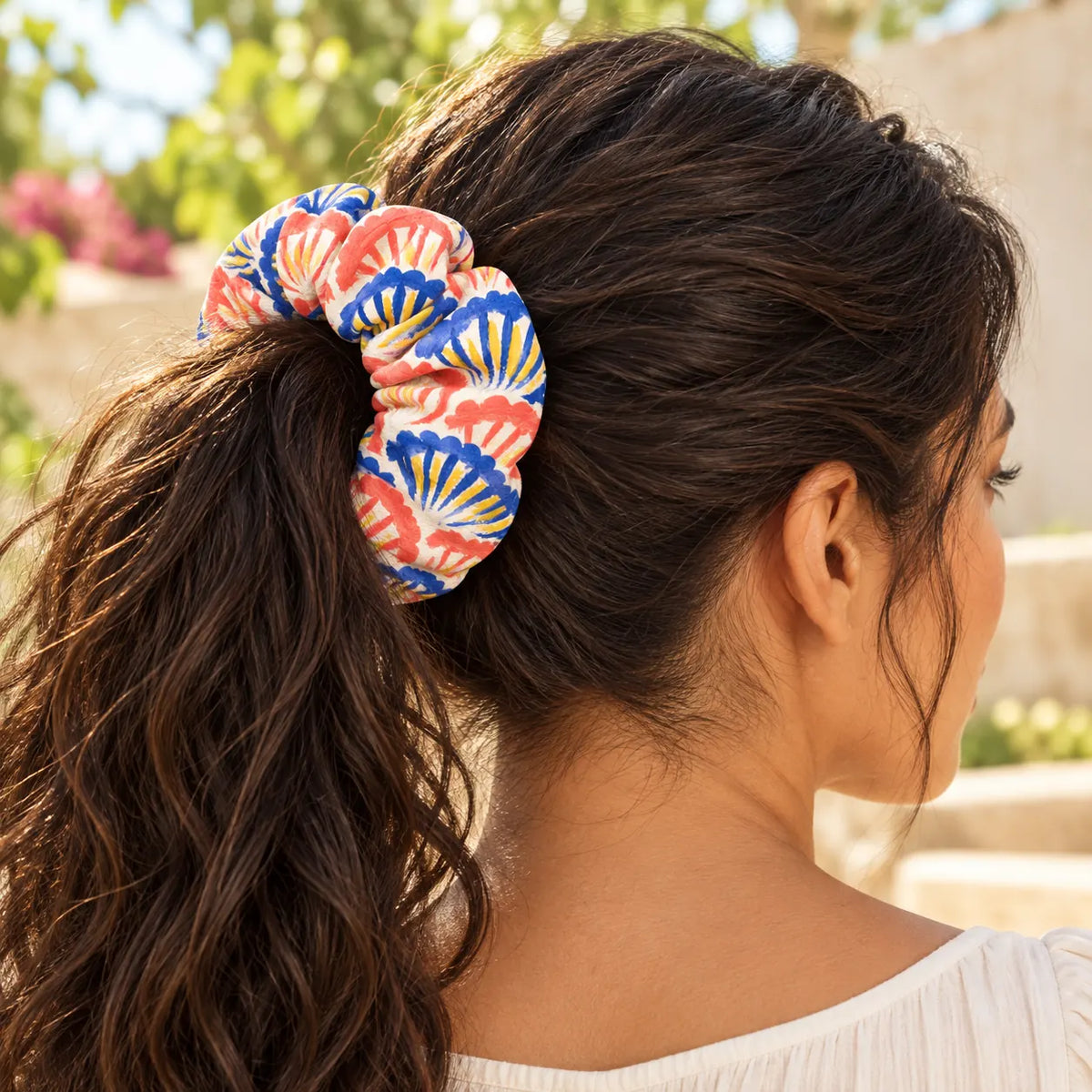 Shell Serenade Scrunchie — worn view